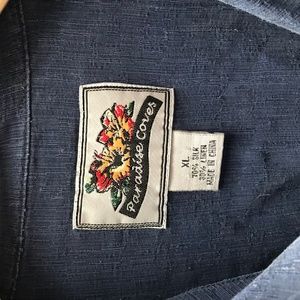 Paradise Cove 100% Silk Blue Men's Camp Shirt